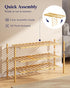Closet 26.8" 11" 18.9", Kitsure Bamboo Wooden Shoe Rack for - Stackable Shoe Organizer with Modular Structure