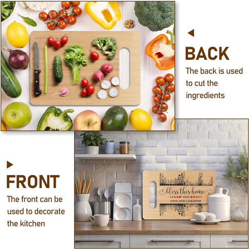 Bamboo Cutting Board Gift, Bless This Home With Love And Laughter, Christian Home Kitchen Decor, New Home Gifts Ideas