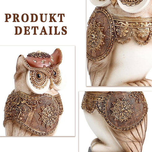 Owl Statue for Home Decor Accents, Shelf Bookshelf Table Office Living Room Decor Owl Figurine, Ideal Gifts for Bird