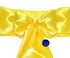 MDS Satin Chair Sashes Pack of 50 PCS, Charmeuse Sateen Dining Chair Bows, Yellow, 7 x 108 Inch for Wedding Party