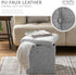 Simplify Faux Linen Folding Storage Ottoman | Single | Collapsible | Tufted Padded Seating | Foot Rest | Toy Box |