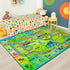 4x6 Chicrug Car Road Area Rug for Kids Playroom Bedroom, Non Slip Low Pile Washable ABC Alphabet Carpet for Classroom