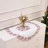 33 inches 33 White Dark Red Linen Lace Doily Round Coffee Table Topper Dresser Scarf Place Mats (Dark Red, Round)