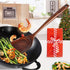 FJNATINH Wooden Wok Spatula Ladle Tool Set, 14-inch Long Handle Teak Spatula
