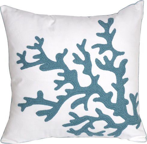 Embroidered Cute Nautical Animal Pillow Cover - Square 18 Inches Decorative Canvas for Nautical Style Deco
