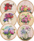 Regal Robin Set 4 Inch Set 6 Absorbent Ceramic Rustic Coasters for Drinks Drink Coaster - Cute Novelty Coasters