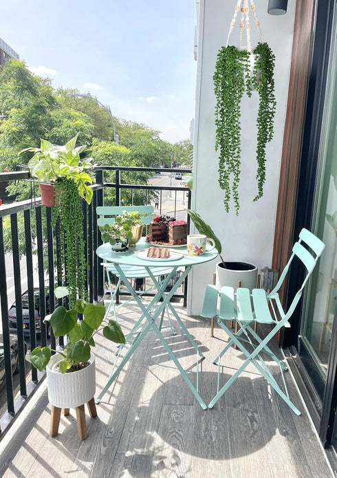 3pcs RECUTMS Artificial Succulents Hanging Plants Fake Hanging Plants String of Pearls Faux Greenery Wall Plant