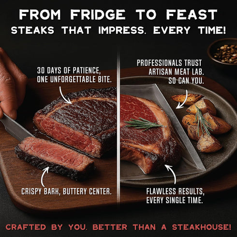 Artisan Meat LAB 5pcs. 8x12 (20x30 cm), 1-4 lb 0.5-2 Dry Age Bag for Beef Steak. Easily Create Delicious DIY Aged Meat.