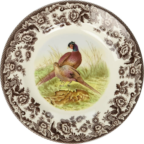 Spode Woodland Salad Plate, Pheasant Design, 9” Fine Earthenware Plate for Thanksgiving & Special Occasions