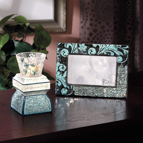 Pavilion Gift Company Mother-5.5" Holiday Tealight Holder, Teal