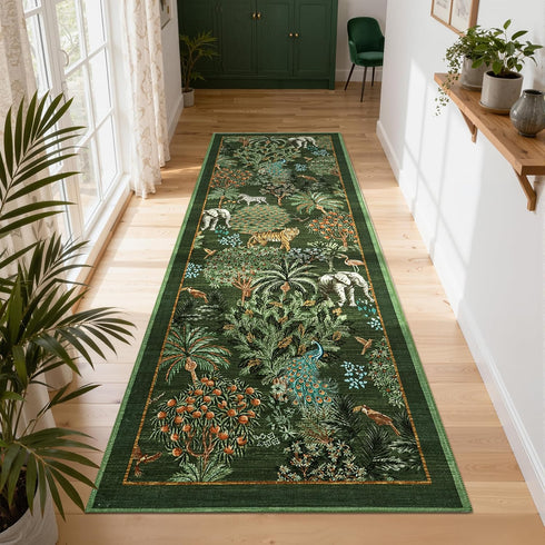 2x6 GarveeHome Jungle Rug Kitchen Runner Rug Non Slip Washable Runners for Hallways, Animal Print Runner Rugs