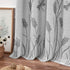 Melodieux Wheat Embroidery Linen Textured Curtains for Living Room, Rustic Flax Drape Grommet, Grey Wheat, 52 by 84 Inch