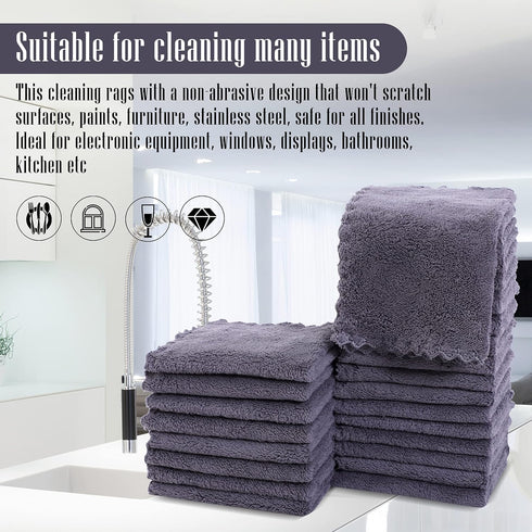 24 Pack 10 10 Inch Sunny zzzZZ Kitchen Dishcloths - Does Not Shed Fluff - Reusable Dish Towels, Dish Cloths, Super