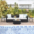 Yaheetech Outdoor Folding Side Table, Round Patio Folding End Table with Silk Tempered Glass Tabletop, Portable Small