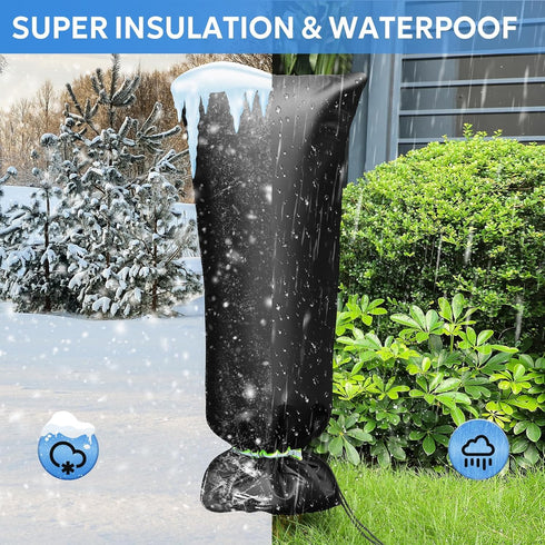 15" 35" 2 Pack MIXC Outdoor Faucet Covers for Winter Freeze Protection, x Hose Bib Covers for Winter, Reusable Thicker