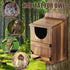1 Set Owl House, Barn Owl Nesting Box with Bird Stand and Wood Shavings, Large Wooden Screech Nesting Box for Outside