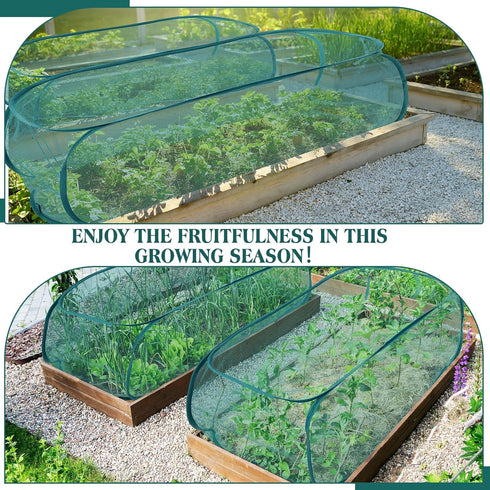 Threehoney 4 39" 18" 16" Pcs x x Pop up Garden Mesh Plant Cover Outdoor Plant Protector Garden Row Raised Bed Cover