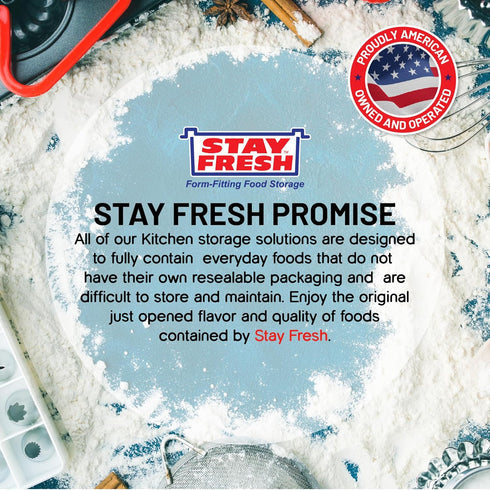 5LB Stay Fresh Clear Storage Container - BPA Free Plastic Canister for Kitchen Pantry, Baking Needs - Holds Bag - Large