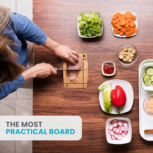 Wooden Cutting Board for Kitchen - Small Composite Wood Cutting Boards Dishwasher - Thin, BPA Free & Eco-Friendly Chopping Board (11.5 x 9 Inch, Natural)