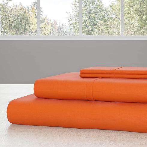 Lavish Home 1200 3-Piece Sheet Set - Twin, Rust