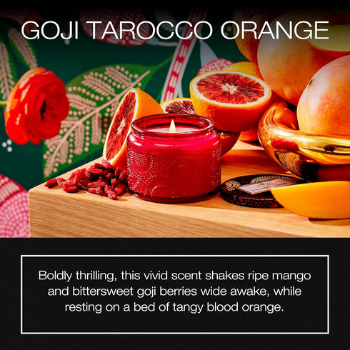 Voluspa Goji Tarocco Orange Petite Candle Jar, 3.2 oz, 25 Hour Burn Time, Handcrafted in the USA