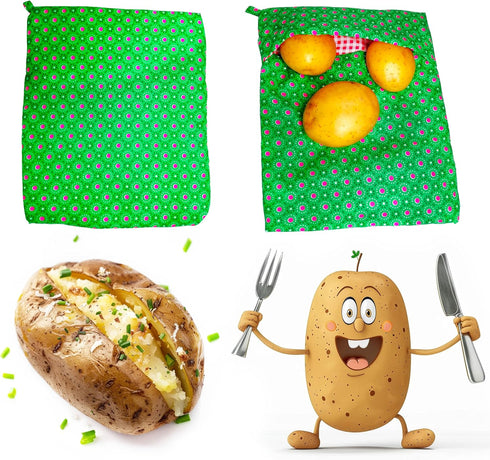 2 Pack KR. LIF Microwave Potato Bag Potato Express Microwave Bag for Baked Potatoes Quick and Easy Microwave Cooker