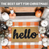 IOHOUZE Cotton Buffalo Plaid Check Rug Outdoor Doormat 27.5 x 43 Inches Washable Woven Outdoor Indoor Welcome Mats for Front Door/Farmhouse/Entryway/Home Entrance Black and Orange Outdoor Rug by IOHOUZE