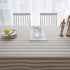 Aquazolax 54 by 54 inch Linen Halloween Table Cloth, Square Striped Taupe Lines Design for Small Parties