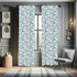 Lunarable Panda Window Curtains, 2-Panel Set with Portraits of Chinese Bears on Sketch Flowers, 28" x 63", Blue Grey