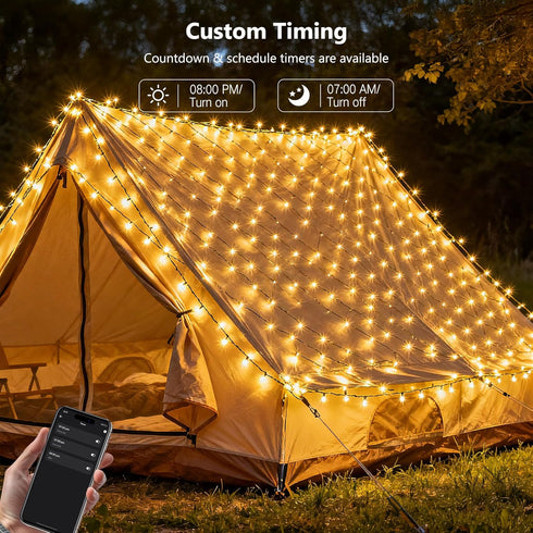 65.61ft 200 Brizled Smart String Lights, LED Christmas Lights with APP & Voice Control, WiFi Christmas Fairy Light Warm