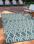 Jill Zarin Outdoor Collection Area Rug, Turks and Caicos (2' 2" x 3' Rectangle Teal/Ivory)