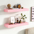 16" 6" (Set 2) BAMEOS Pink Floating Shelves for Wall, x Wall Shelves for Room, Floating Book Shelves, Hanging Shelves