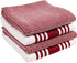 KAF Home Kitchen Towels, Set of 4 Absorbent and Durable, 18 x 28 Inches, Perfect for Drying Dishes - Wine