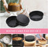 Herogo 8 Inch Round Cake Pan Set of 3, Black Nonstick Stainless Steel Baking Pan for Birthday Wedding Layer Cakes