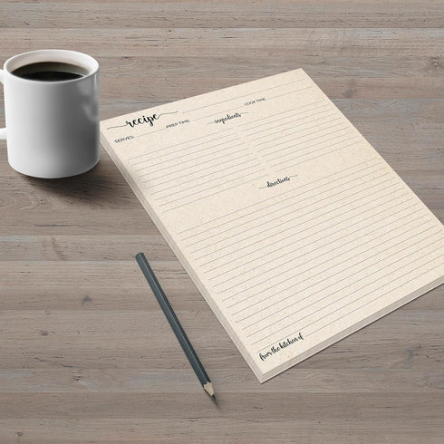 321Done Recipe Paper: 8.5x11 Tan Full Page Blank Recipe Paper, 50-Pack for Recipe Binder and Organizer