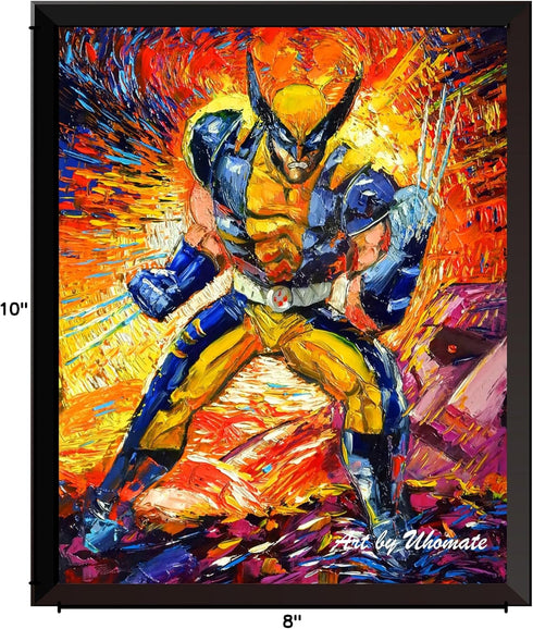 Uhomate Superhero X-Man Wolverine Wall Decor Vincent Van Gogh Starry Night Posters Home Canvas Art Print (8X10)