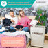 90-Liter Wondersome Laundry Hamper with Wheels - Farmhouse Cream - Extra Large Collapsible Rolling Clothes Cart - Heavy