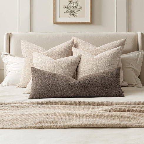 Pack 1 Decor,36x14 Inch MIULEE Textured Boucle Throw Pillow Cover Dark Brown Accent Solid Lumbar Pillow Case Decorative