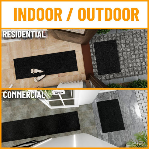 Ottomanson Solid Design Non-Slip Rubberback - 2x6 Indoor/Outdoor Runner Rug for Hallway, Kitchen, Living Room, Garage,