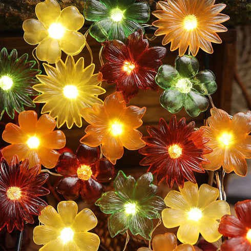 6.5ft 20LED JASHIKA Cute Flower Fairy Lights String of Flowers for Decorating Floral Garland for Wedding Christmas