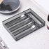 WuGeShop Black Silverware Drawer Organizer, Metal Mesh Utensil Tray, Non-Slip Cutlery Tray with 5 Compartments