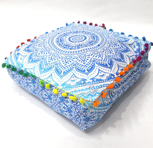 CRAFT KALA 18" Square Large Hippie Mandala Meditation Floor Ottoman Pillow Cushion