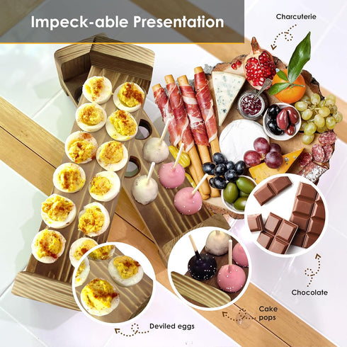 Expandable Stackable Wooden Egg Holder for 24 Eggs, Rustic Kitchen Decoration, Compact Egg Rack for Counter - Gui's