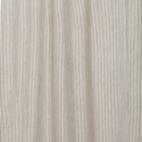 VHC Brands Hatteras Seersucker Ticking Striped Cotton Kitchen Curtains, Rod Pocket Valance 16x72, Denim Blue