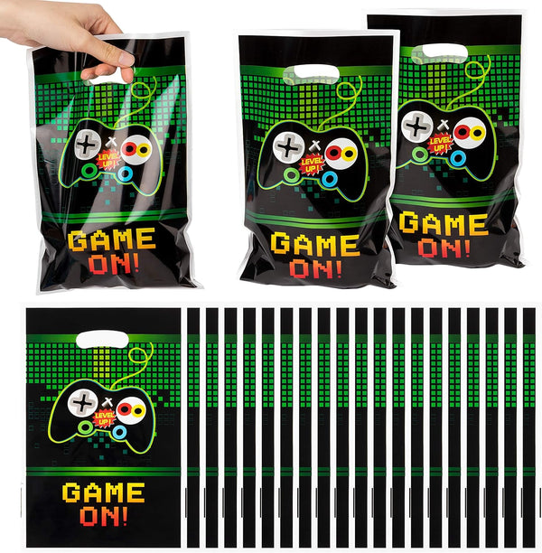 PANTIDE Video Games Party Favor Bags - Game On Plastic Loot Gifts Bags for Video Game Themed Birthday Party, Set of 50