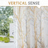 FMFUNCTEX French Front Door Curtains for Glass Door, 72 Inches White Semi-Sheer with Yellow and Grey Branch Print