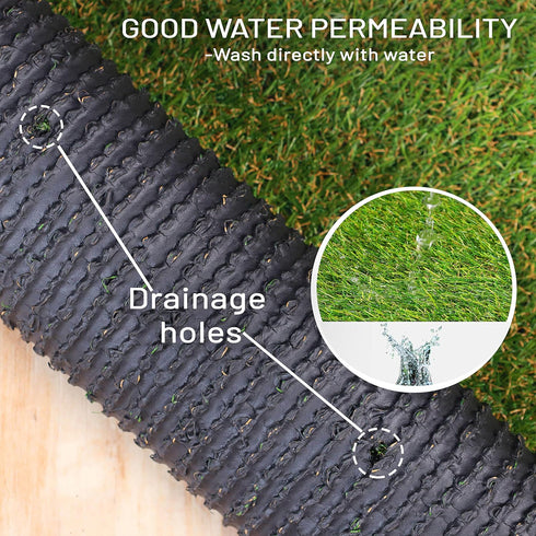 Superior Artificial Grass Indoor/Outdoor Area Rug - Faux Turf for Backyard, Playground, Dog Training, 1' x 13', Green