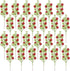 Meching 24 Pack Christmas Glitter Green Red Berry Stems, 7.5 Inch Artificial Christmas