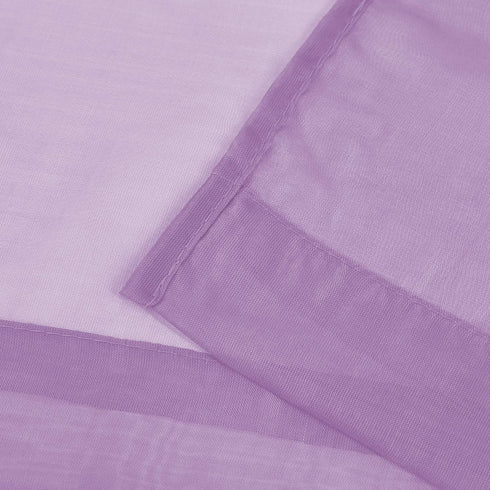 DONREN 2 Panels Lilac Purple Solid Color Sheer Curtains, Elegant Rod Pocket Voile Drapes for Living Room Bedroom (52X72