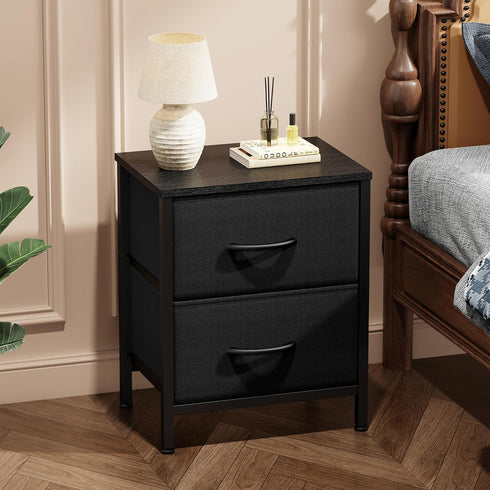 2 20" Closet, Sweetcrispy Nightstand Small Dresser with Fabric Drawers Side Bedroom End Table Kids Bedside Storage